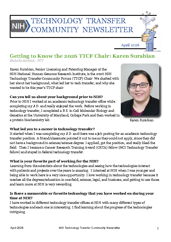 Cover of Q2 2026 NIH Tech Transfer Newsletter