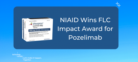 NIAID Wins FLC Impact Award for Pozelimab. Product box for Veopox (pozelimab) by Regeneron