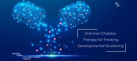 Futuristic pill image. oral iron-chelator therapy for treating developmental stuttering.