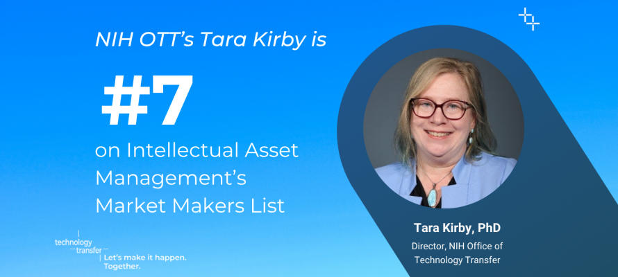 NIH OTT's Tara Kirby is #7 on Intellectual Asset Management's Market Makers List