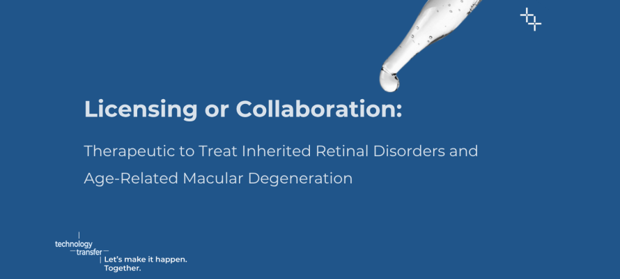 Licensing or Collaboration: Therapeutic to Treat Inherited Retinal Disorders and Age-Related Macular Degeneration